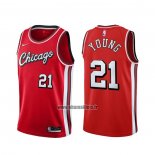 Maillot Chicago Bulls Thaddeus Young NO 21 Ville 2021-22 Rouge