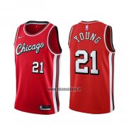 Maillot Chicago Bulls Thaddeus Young NO 21 Ville 2021-22 Rouge