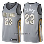 Maillot Cleveland Cavaliers Lebron James No 23 Ville Gris