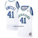 Maillot Dallas Mavericks Dirk Nowitzki NO 41 Mitchell & Ness 1998-99 Blanc