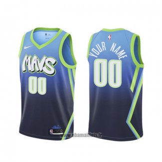 Maillot Dallas Mavericks Personnalise Ville Bleu