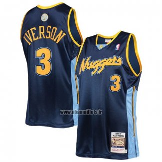 Maillot Denver Nuggets Allen Iverson NO 3 Mitchell & Ness 2006-07 Bleu2