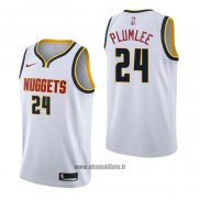 Maillot Denver Nuggets Mason Plumlee NO 24 Association Blanc