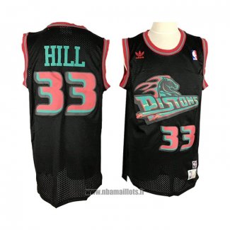 Maillot Detroit Pistons Grant Hill NO 33 Retro Noir