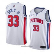 Maillot Detroit Pistons James Ennis Iii No 33 Association 2018 Blanc