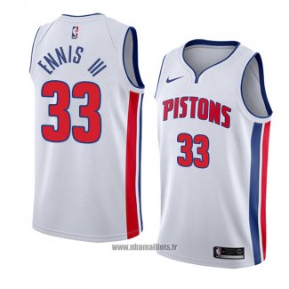 Maillot Detroit Pistons James Ennis Iii No 33 Association 2018 Blanc