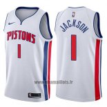 Maillot Detroit Pistons Reggie Jackson No 1 Association 2017-18 Blanc
