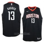 Maillot Enfant Houston Rockets James Harden No 13 Statement 2017-18 Noir