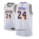 Maillot Enfant Los Angeles Lakers Kobe Bryant No 24 Association 2018-19 Blanc