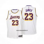 Maillot Enfant Los Angeles Lakers LeBron James NO 23 Association 2022-23 Blanc