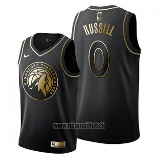 Maillot Golden Edition Minnesota Timberwolves D'angelo Russell No 0 2019-20 Noir