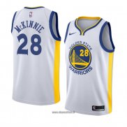 Maillot Golden State Warriors Alfonzo Mckinnie No 28 Association 2018 Blanc