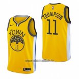 Maillot Golden State Warriors Klay Thompson No 11 Earned 2018-19 Jaune