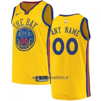 Maillot Golden State Warriors Personnalise 2017-18 Jaune