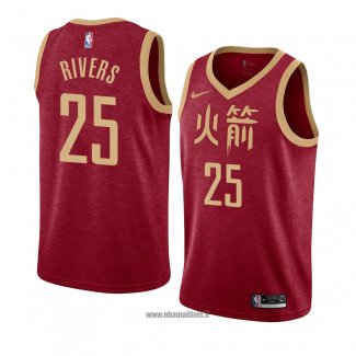 Maillot Houston Rockets Austin Rivers No 25 Ville 2018-19 Rouge