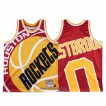 Maillot Houston Rockets Russell Westbrook NO 0 Mitchell & Ness Big Face Rouge