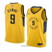 Maillot Indiana Pacers Elijah Stewart No 9 Statement 2018 Jaune