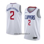 Maillot Los Angeles Clippers Shai Gilgeous-alexander No 2 Association 2018 Blanc