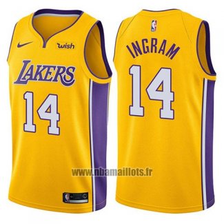 Maillot Los Angeles Lakers Brandon Ingram No 14 2017-18 Jaune