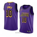 Maillot Los Angeles Lakers Jemerrio Jones No 10 Ville 2018-19 Volet