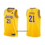 Maillot Los Angeles Lakers Joel Ayayi NO 21 75th Anniversary 2021-22 Jaune