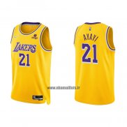 Maillot Los Angeles Lakers Joel Ayayi NO 21 75th Anniversary 2021-22 Jaune