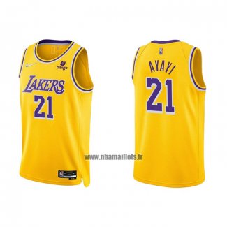 Maillot Los Angeles Lakers Joel Ayayi NO 21 75th Anniversary 2021-22 Jaune