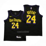 Maillot Los Angeles Lakers Kobe Bryant NO 24 Ville 2019-20 Noir