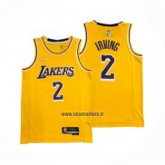 Maillot Los Angeles Lakers Kyrie Irving NO 2 75th Anniversary 2021-22 Jaune