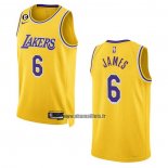 Maillot Los Angeles Lakers LeBron James NO 6 Icon 2022-23 Jaune