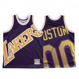 Maillot Los Angeles Lakers Personnalise NO 0 Mitchell & Ness Big Face Volet