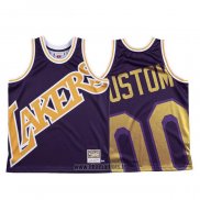 Maillot Los Angeles Lakers Personnalise NO 0 Mitchell & Ness Big Face Volet