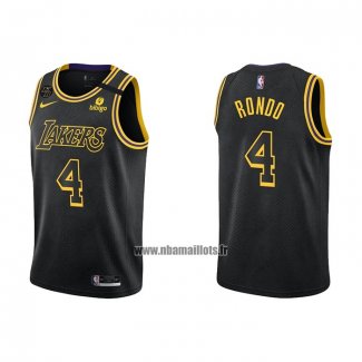 Maillot Los Angeles Lakers Rajon Rondo NO 4 Mamba 2021-22 Noir