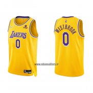 Maillot Los Angeles Lakers Russell Westbrook NO 0 75th Anniversary 2021-22 Jaune