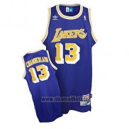 Maillot Los Angeles Lakers Wilt Chamberlain No 13 Retro Bleu