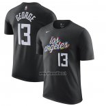 Maillot Manche Courte Los Angeles Clippers Paul George Ville 2022-23 Noir