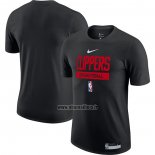 Maillot Manche Courte Los Angeles Clippers Practice Performance 2022-23 Noir