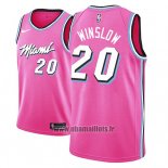 Maillot Miami Heat Justise Winslow No 20 Earned 2018-19 Rosa