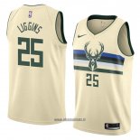 Maillot Milwaukee Bucks Deandre Liggins No 25 Ville 2018 Crema