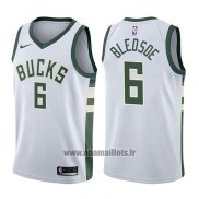 Maillot Milwaukee Bucks Eric Bledsoe No 6 Association 2017-18 Blanc