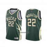 Maillot Milwaukee Bucks Khris Middleton No 22 Earned 2020-21 Vert