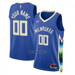 Maillot Milwaukee Bucks Personnalise Ville 2022-23 Bleu