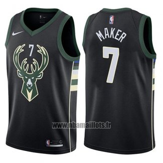 Maillot Milwaukee Bucks Thon Maker No 7 Statement 2017-18 Noir