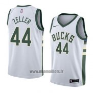 Maillot Milwaukee Bucks Tyler Zeller No 44 Association 2018 Blanc