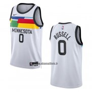 Maillot Minnesota Timberwolves D'angelo Russell NO 0 Ville 2022-23 Blanc