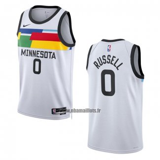 Maillot Minnesota Timberwolves D'angelo Russell NO 0 Ville 2022-23 Blanc