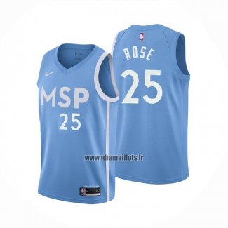 Maillot Minnesota Timberwolves Derrick Rose NO 25 Ville Bleu