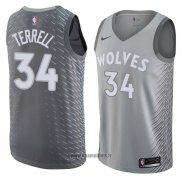 Maillot Minnesota Timberwolves Jared Terrell No 34 Ville 2018 Gris