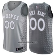 Maillot Minnesota Timberwolves Personnalise Ville 2017-18 Gris