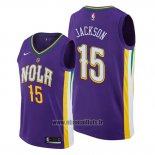 Maillot New Orleans Pelicans Frank Jackson No 15 Ville Volet